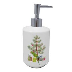 CK4502SOAP 7 x 3.5 in. Unisex Ring-Necked Parakeet Merry Christmas Ceramic Soap Dispenser