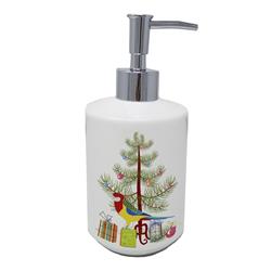 7 x 3.5 in. Unisex Rosella Merry Christmas Ceramic Soap Dispenser