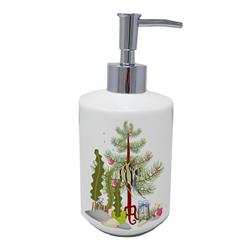 7 x 3.5 in. Unisex Angelfish Merry Christmas Ceramic Soap Dispenser