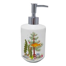 7 x 3.5 in. Unisex Goldfish Common Merry Christmas Ceramic Soap Dispenser