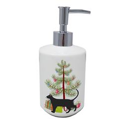 7 x 3.5 in. Unisex Pantherette Cat Merry Christmas Ceramic Soap Dispenser