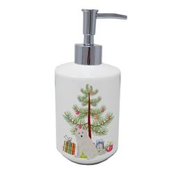 7 x 3.5 in. Unisex Danish Spitz Christmas Tree Ceramic Soap Dispenser