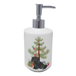 7 x 3.5 in. Unisex Pekingese Christmas Tree Ceramic Soap Dispenser