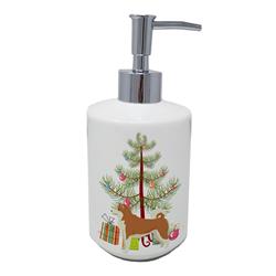 7 x 3.5 in. Unisex Akita Christmas Tree Ceramic Soap Dispenser