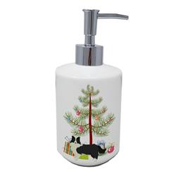 7 x 3.5 in. Unisex Border Collie Christmas Tree Ceramic Soap Dispenser