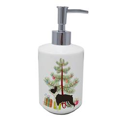 7 x 3.5 in. Unisex Boston Terrier Christmas Tree Ceramic Soap Dispenser