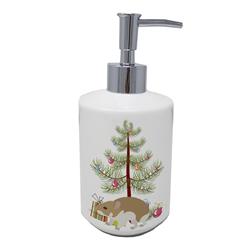 7 x 3.5 in. Unisex Turkish Hamster Merry Christmas Ceramic Soap Dispenser