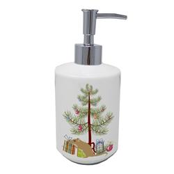 7 x 3.5 in. Unisex Gerbil Mouse Merry Christmas Ceramic Soap Dispenser