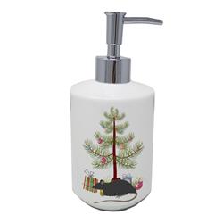 7 x 3.5 in. Unisex Black Rat Merry Christmas Ceramic Soap Dispenser
