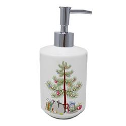 7 x 3.5 in. Unisex Husky Rat Merry Christmas Ceramic Soap Dispenser