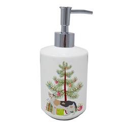 7 x 3.5 in. Unisex Malayan No.1 Cat Merry Christmas Ceramic Soap Dispenser