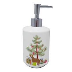 7 x 3.5 in. Unisex Kromfohrlander Christmas Tree Ceramic Soap Dispenser