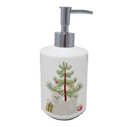 7 x 3.5 in. Unisex Maltese Christmas Tree Ceramic Soap Dispenser