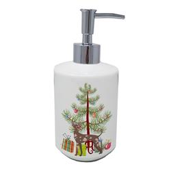 CK3473SOAP 7 x 3.5 in. Unisex Mexican Hairless Dog Christmas Tree Ceramic Soap Dispenser