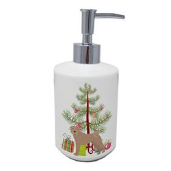 7 x 3.5 in. Unisex Shar Pei Christmas Tree Ceramic Soap Dispenser