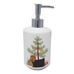 7 x 3.5 in. Unisex Yorkshire Terrier Christmas Tree Ceramic Soap Dispenser