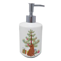 7 x 3.5 in. Unisex Brussels Griffon Christmas Tree Ceramic Soap Dispenser
