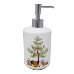7 x 3.5 in. Unisex Rex Guinea Pig Merry Christmas Ceramic Soap Dispenser