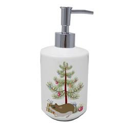 7 x 3.5 in. Unisex Chinese Hamster Merry Christmas Ceramic Soap Dispenser