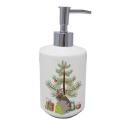 7 x 3.5 in. Unisex Dwarf Hamster Merry Christmas Ceramic Soap Dispenser