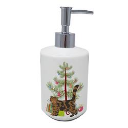 7 x 3.5 in. Unisex Foldex Exotic Fold No.2 Cat Merry Christmas Ceramic Soap Dispenser