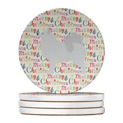4 x 4 in. Unisex Samoyed Merry Christmas Large Sandstone Coasters, Multi Color - Pack of 4