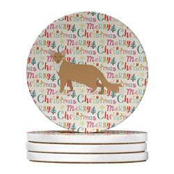 WDK2595RCS4 4 x 4 in. Unisex Oriental Longhair No.2 Cat Christmas Large Sandstone Coasters - Pack of 4