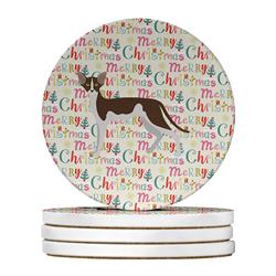 WDK2597RCS4 4 x 4 in. Unisex Oriental Shorthair No.2 Cat Christmas Large Sandstone Coasters - Pack of 4
