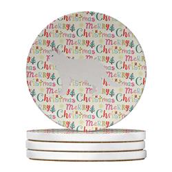 WDK2611RCS4 4 x 4 in. Unisex Poodle Cat No.2 Cat Christmas Large Sandstone Coasters - Pack of 4