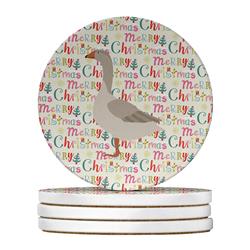 WDK2739RCS4 4 x 4 in. Unisex Steinbacher Goose Christmas Large Sandstone Coasters - Pack of 4