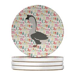WDK2744RCS4 4 x 4 in. Unisex African Goose Christmas Large Sandstone Coasters - Pack of 4