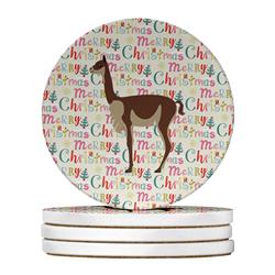 WDK2762RCS4 4 x 4 in. Unisex Vicugna or Vicuna Christmas Large Sandstone Coasters - Pack of 4