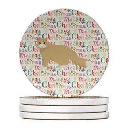 WDK2591RCS4 4 x 4 in. Unisex Oregon Rex Cat Christmas Large Sandstone Coasters - Pack of 4