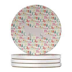 WDK2594RCS4 4 x 4 in. Unisex Oriental Longhair Cat Christmas Large Sandstone Coasters - Pack of 4