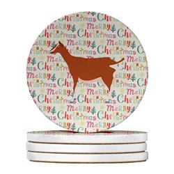 WDK2726RCS4 4 x 4 in. Unisex Toggenburger Goat Christmas Large Sandstone Coasters - Pack of 4