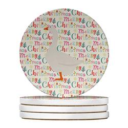 WDK2737RCS4 4 x 4 in. Unisex Embden Goose Christmas Large Sandstone Coasters - Pack of 4