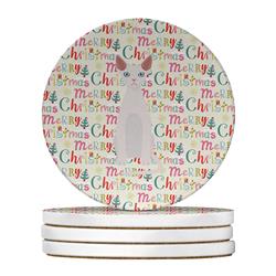 WDK2420RCS4 4 x 4 in. Unisex Devon Rex No.2 Cat Christmas Large Sandstone Coasters - Pack of 4