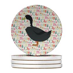 WDK2707RCS4 4 x 4 in. Unisex Blue Swedish Duck Christmas Large Sandstone Coasters - Pack of 4