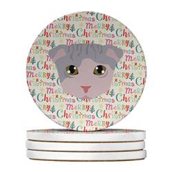 WDK2394RCS4 4 x 4 in. Unisex Ukrainian Levkoy Cat Christmas Large Sandstone Coasters - Pack of 4