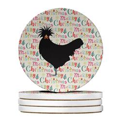WDK2679RCS4 4 x 4 in. Unisex Polish Poland Chicken Christmas Large Sandstone Coasters - Pack of 4