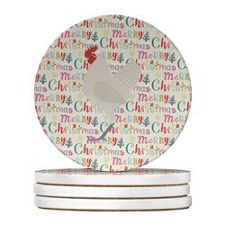 4 x 4 in. Unisex German Langshan Chicken Christmas Large Sandstone Coasters - Pack of 4