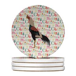 WDK2683RCS4 4 x 4 in. Unisex Kulang Chicken Christmas Large Sandstone Coasters - Pack of 4