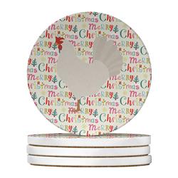WDK2685RCS4 4 x 4 in. Unisex Leghorn Chicken Christmas Large Sandstone Coasters - Pack of 4