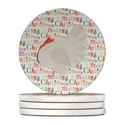 WDK2828RCS4 4 x 4 in. Unisex White Holland Turkey Christmas Large Sandstone Coasters - Pack of 4