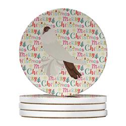 WDK2789RCS4 4 x 4 in. Unisex German Helmet Pigeon Christmas Large Sandstone Coasters - Pack of 4