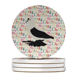 WDK2791RCS4 4 x 4 in. Unisex Saxon Fairy Swallow Pigeon Christmas Large Sandstone Coasters - Pack of 4