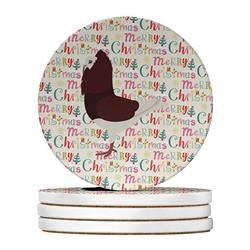 WDK2793RCS4 4 x 4 in. Unisex Capuchin Red Pigeon Christmas Large Sandstone Coasters - Pack of 4