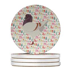 WDK2794RCS4 4 x 4 in. Unisex German Modena Pigeon Christmas Large Sandstone Coasters - Pack of 4