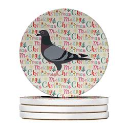 WDK2796RCS4 4 x 4 in. Unisex Racing Pigeon Christmas Large Sandstone Coasters - Pack of 4