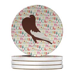 WDK2799RCS4 4 x 4 in. Unisex English Pouter Pigeon Christmas Large Sandstone Coasters - Pack of 4